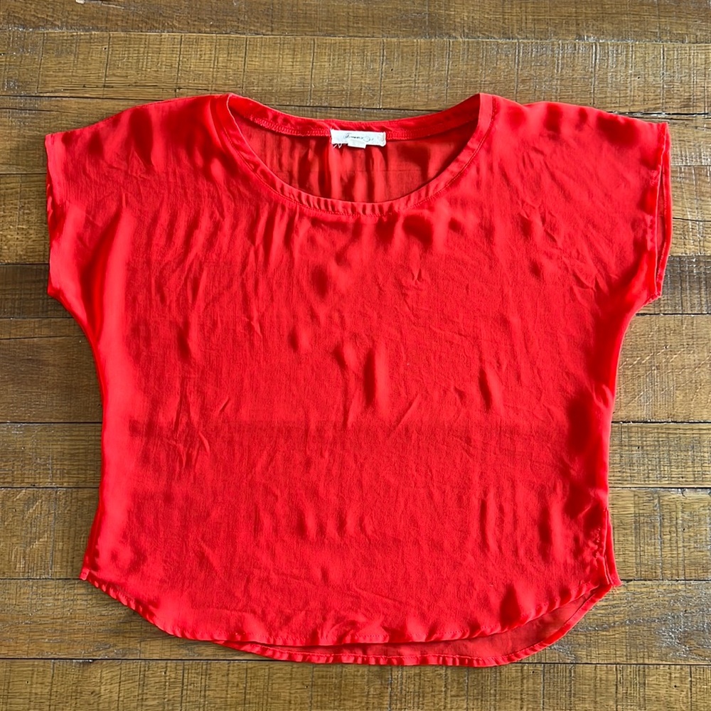 Sheer Red Forever 21 Shirt